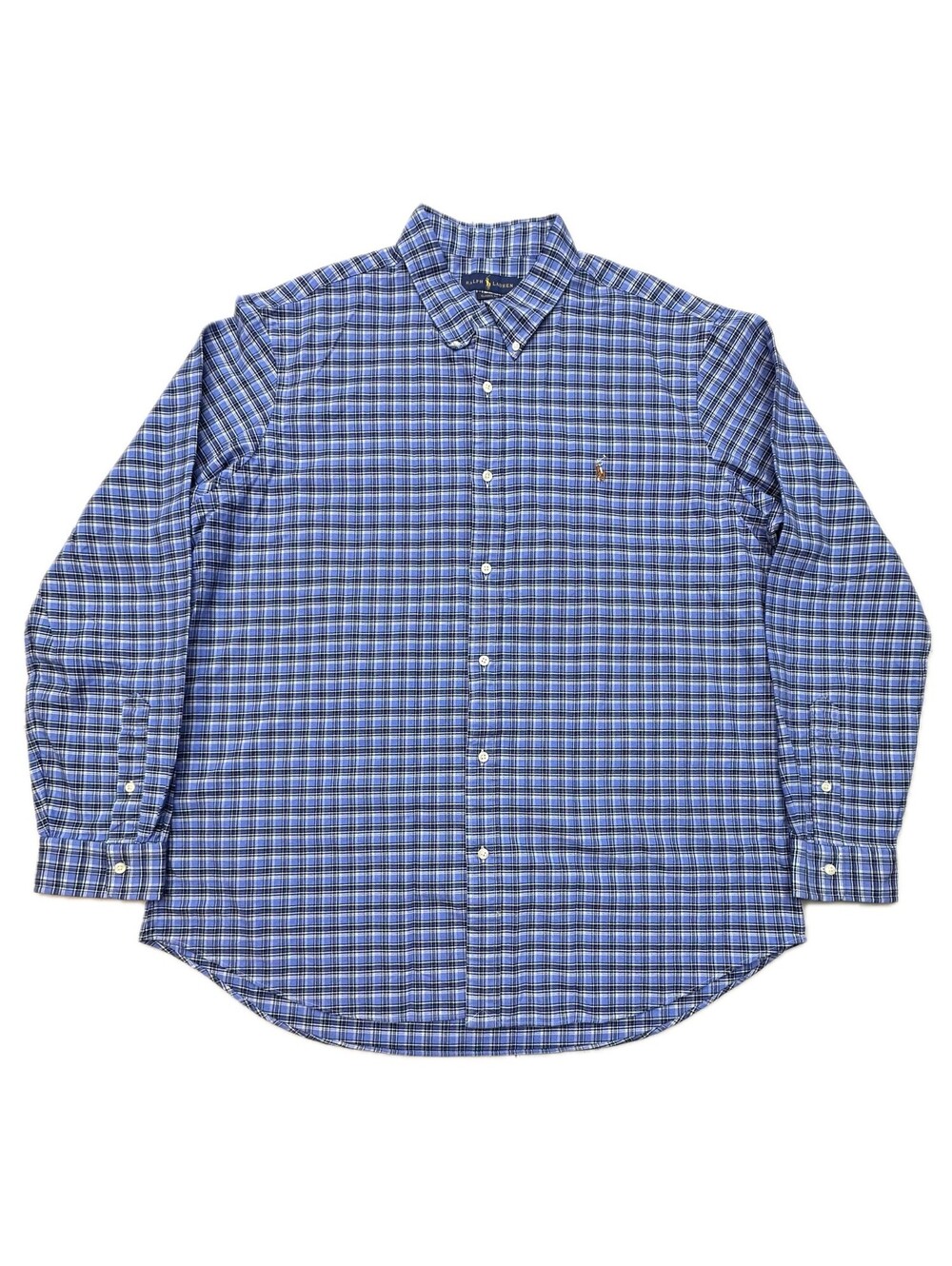 Polo Ralph Lauren Men’s XXL Blue Plaid Classic Fit Button Down Shirt Pony
